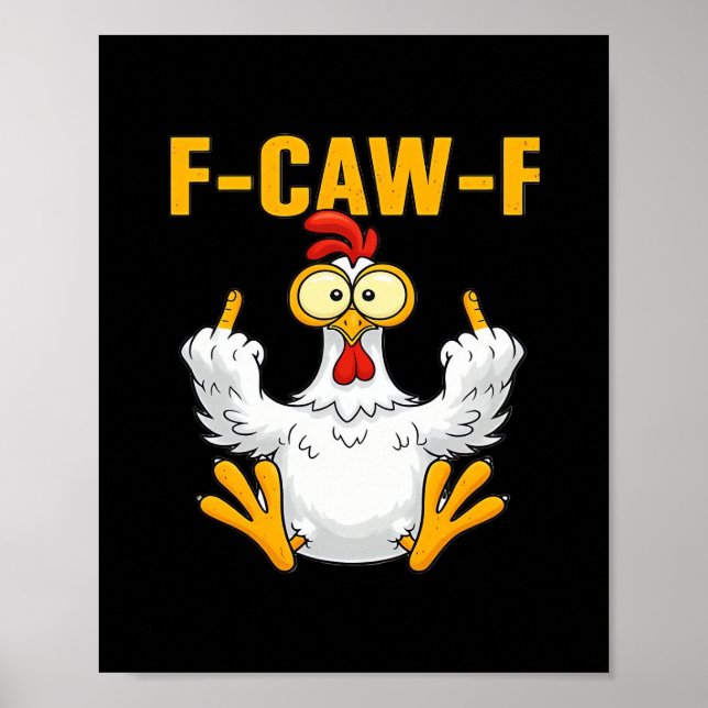 Kråka F-Caw-F Rolig humor gotisk Poster (Framsidan)