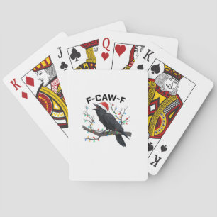 Kråka F-Caw-F Roliga Retro Julbelysning Santa Hatt Casinokort