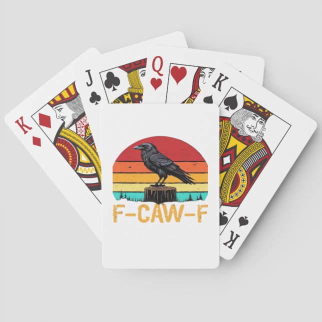 Kråka, F-Caw-F Rollig Fågel Retro Klassiker Casinokort (Baksidan)