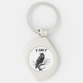 Kråka - F-Caw-F Swirl Silverfärgad Nyckelring