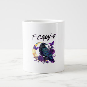 Kråka F Krax F Rolig Fågel Måne Gotisk Design Jumbo Mugg