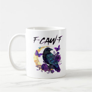 Kråka F Krax F Rolig Fågel Måne Gotisk Design Kaffemugg