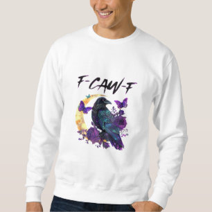 Kråka F Krax F Rolig Fågel Måne Gotisk Design Lång Ärmad Tröja