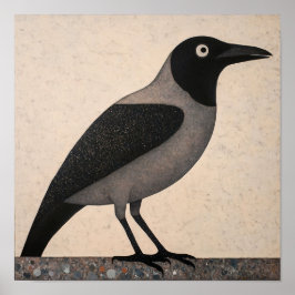 Kråka Fågelmålning för Abstrakt Poster