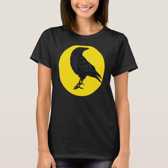 Kråka Fågelminimalistiska fåglar T Shirt (Framsida)