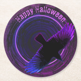 Kråka för svart och Lila Underlägg Papper Rund