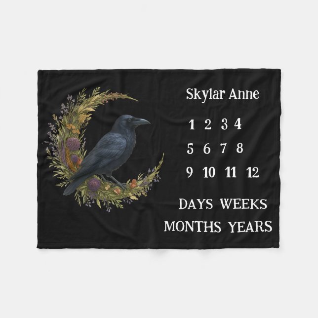 Kråka för träden Botaniskt andningsskydd Fleecefilt (Framsidan (Horisontell))