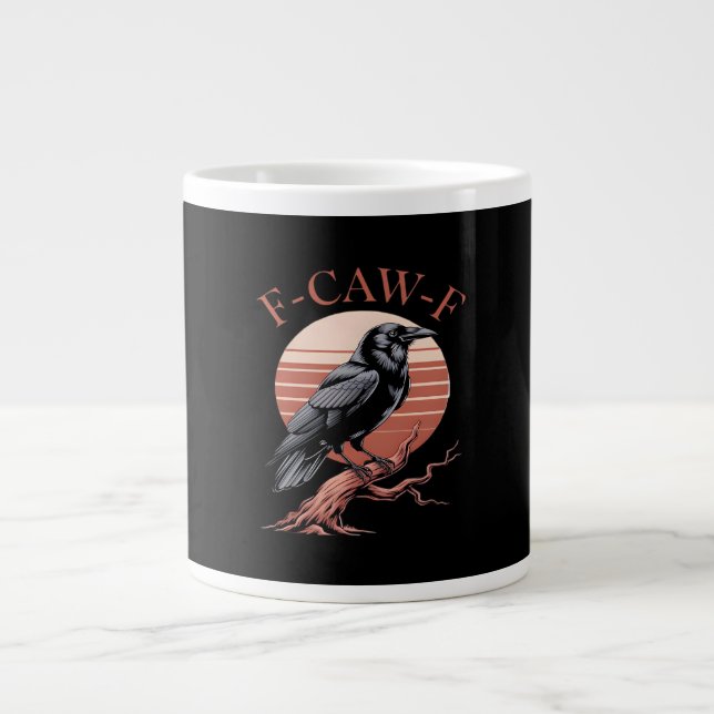Kråka gotisk rolig F-Caw-F humor klassisk stil Jumbo Mugg (Framsidan)