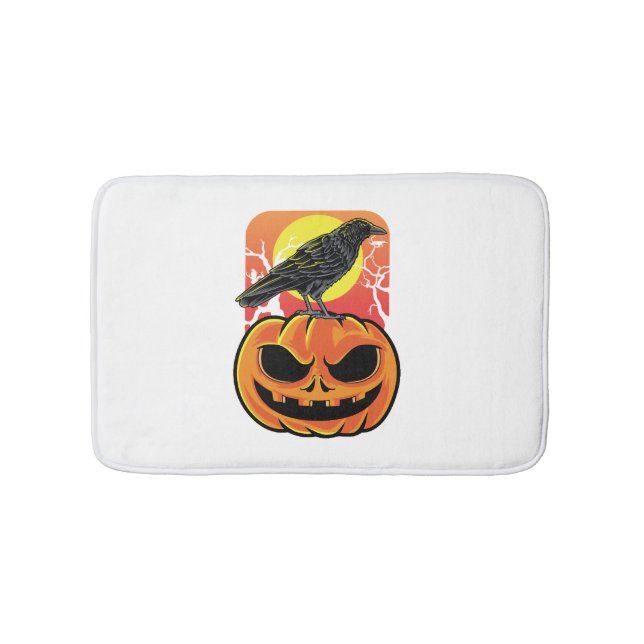 Kråka Halloween Bird Watcher Gift Badrumsmatta (Framsidan)