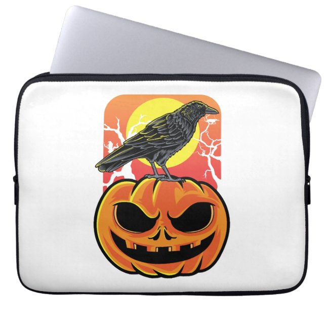 Kråka Halloween Bird Watcher Gift Laptop Fodral (Framsidan)