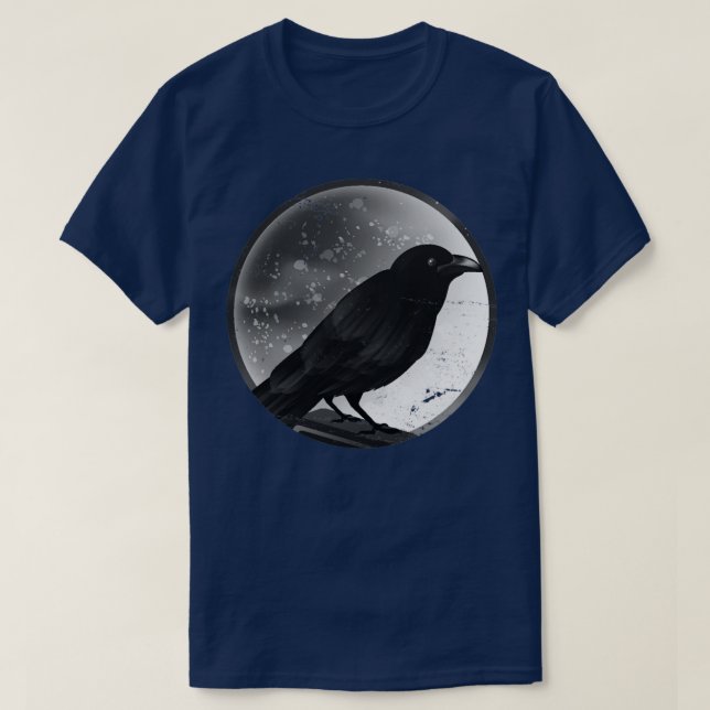 Kråka Halloween Gothic Raven T Shirt (Design framsida)