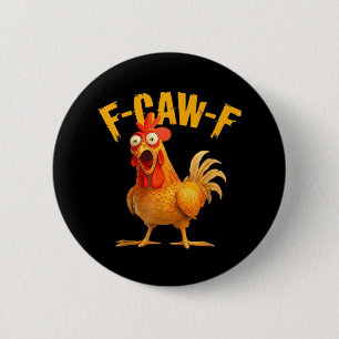Kråka Humor F-Caw-F Gotisk Rolig Retro Cool Knapp