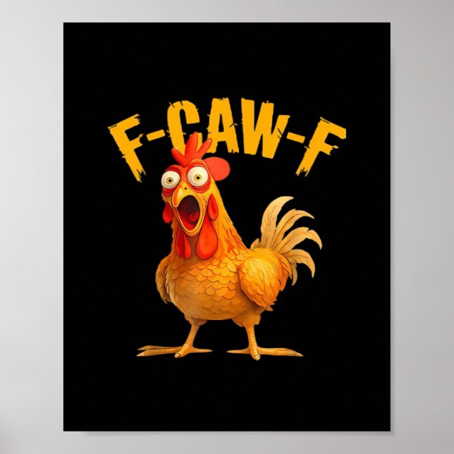 Kråka Humor F-Caw-F Gotisk Rolig Retro Cool Poster (Framsidan)