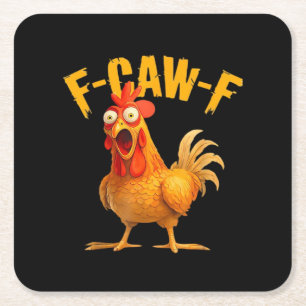 Kråka Humor F-Caw-F Gotisk Rolig Retro Cool Underlägg Papper Kvadrat