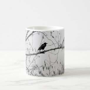 Kråka i Birch Träd Kaffemugg