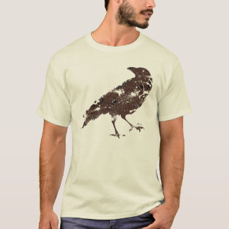 Kråka i brunt på den organiska skjortan t shirt