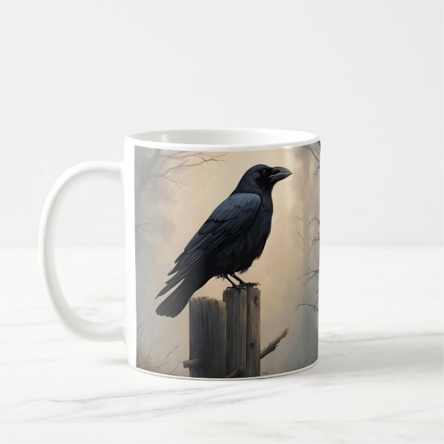 kråka i dimman i en polack kaffemugg (Vänster)