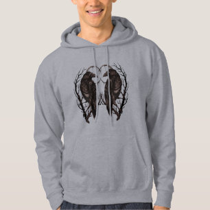 Kråka i Död Träd - Mörk Gotisk Konst Hoodie