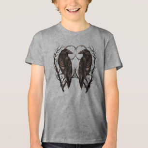 Kråka i Död Träd - Mörk Gotisk Konst T Shirt