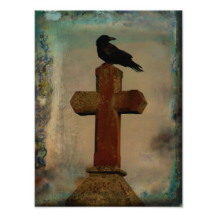 Kråka i Gothic Färg Fototryck