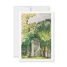 Kråka i Graveyard, Art Print Card