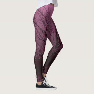 Kråka i träd i Mauve Leggings