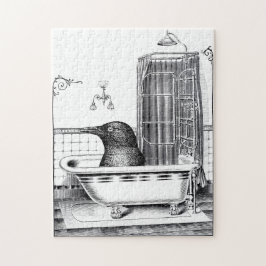 Kråka i Vintage Bathtub Pussel