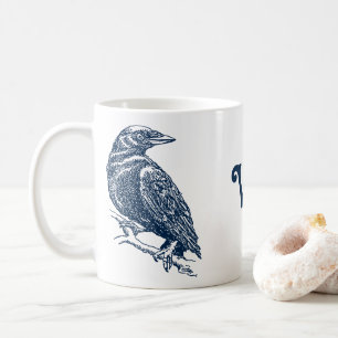 Kråka Illustration Mugg