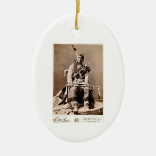 Kråka indisk 1880 julgransprydnad keramik