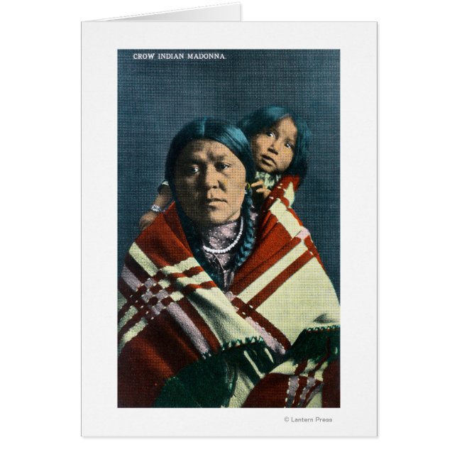 Kråka Indiska madonna och barn Hälsningskort (Framsidan)