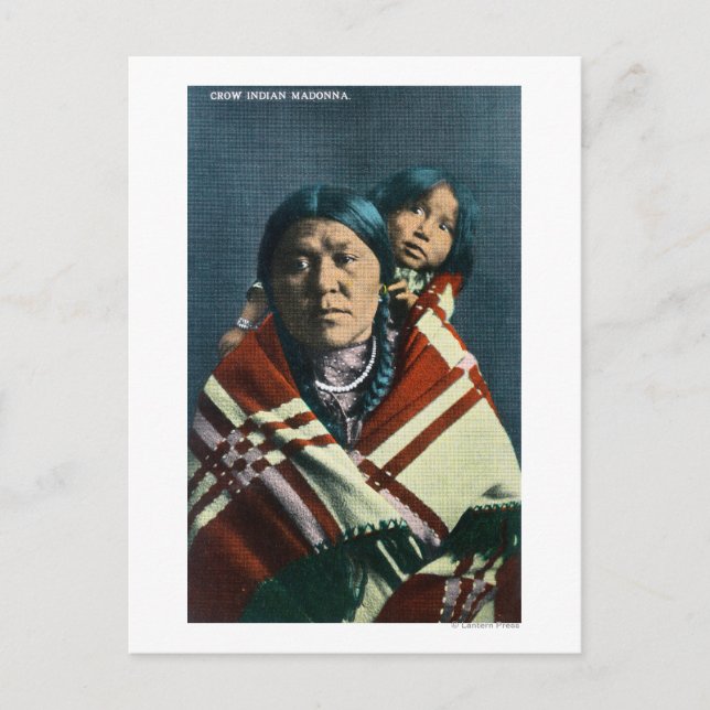 Kråka Indiska madonna och barn Vykort (Framsida)