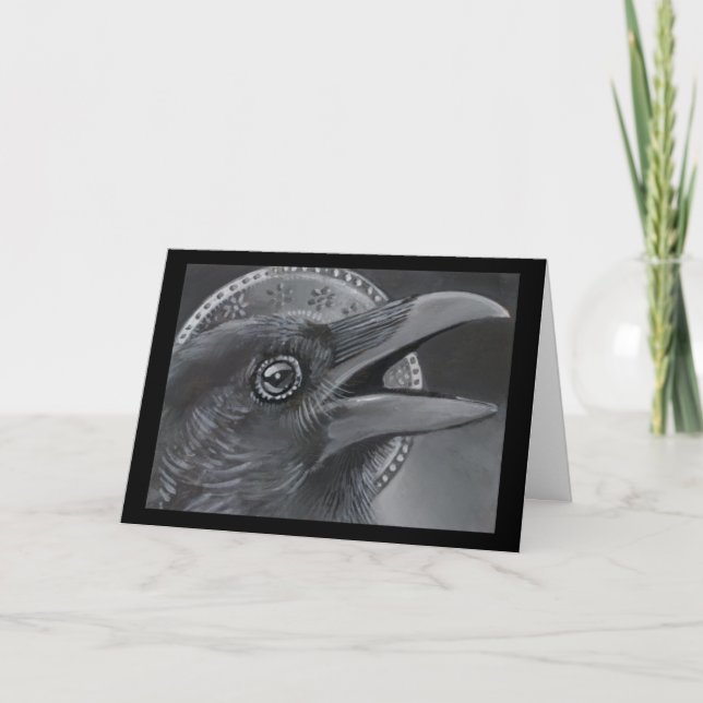 Kråka julgelkort helgkort (Framsida)