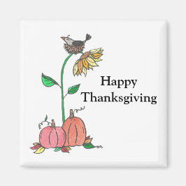 Kråka Kapning i Solros Happy thanksgiving Magnet