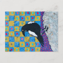 Kråka Kärlek Vykort