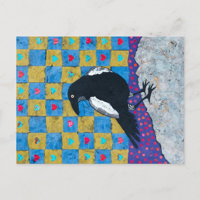 Kråka Kärlek Vykort (Framsida)