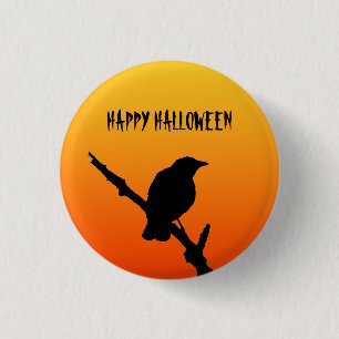 Kråka-knapp för happy halloween knapp