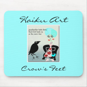 Kråka konst Mousepad för Haiku för fot Musmatta