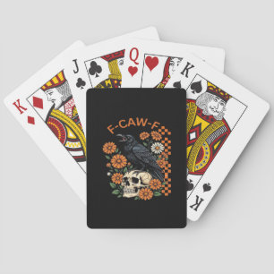 Kråka Korp F-Caw-F Rolig Halloween Gotisk Kreativ Casinokort