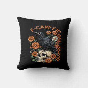 Kråka Korp F-Caw-F Roligt Halloween Gotisk Kreativ Kudde