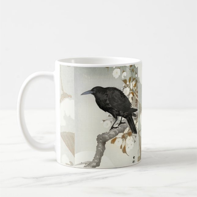 Kråka Korp Koson Japansk Fågel Kråka Kaffemugg (Vänster)