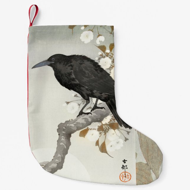 Kråka Korp Koson Japansk Fågel Kråka Liten Julstrumpa (Framsidan)