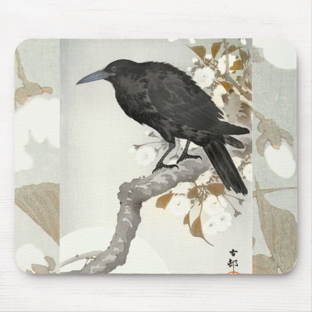 Kråka Korp Koson Japansk Fågel Kråka Musmatta (Framsidan)