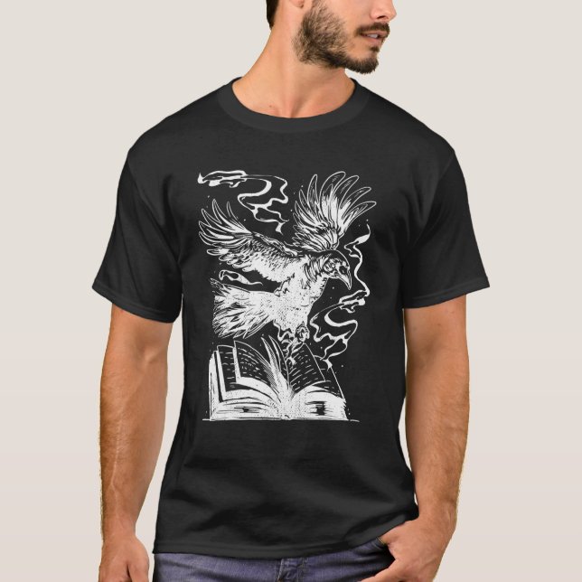 kråka korv med bokar gottatuering Mytelli och magi T Shirt (Framsida)