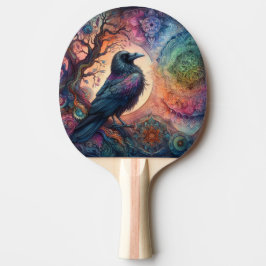 Kråka Livets träd Mandala Pagan Pingisracket