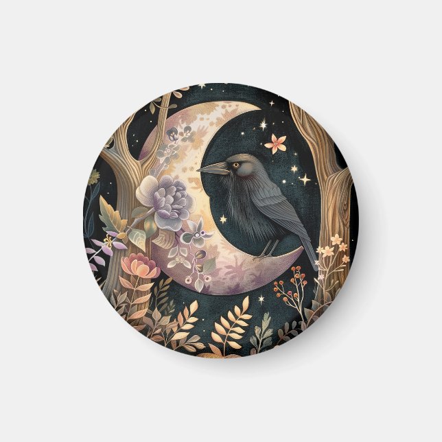 Kråka Måne Magnet (Framsidan)