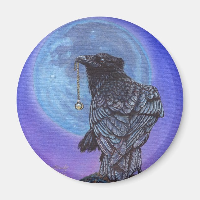 Kråka Måne Magnet (Framsidan)