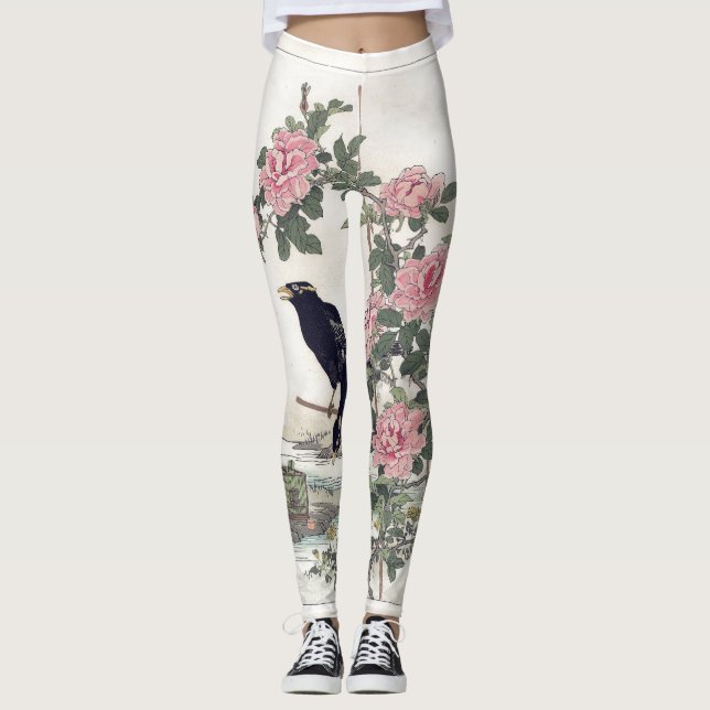kråka med blombaljväxter leggings (Framsida)