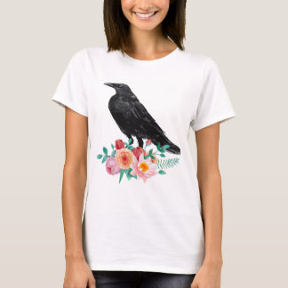 Kråka med blommor tee shirt