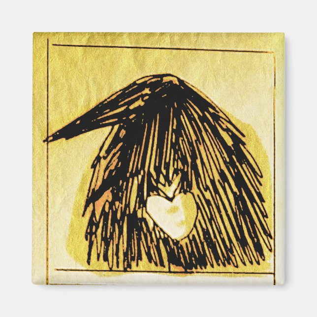 kråka med en heART Magnet (Framsidan)