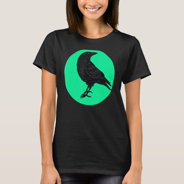 Kråka Minimalistiskt fågel T Shirt (Framsida)